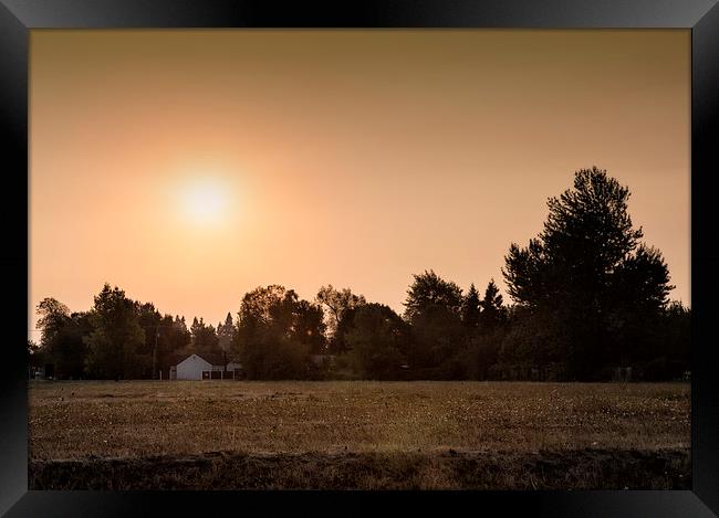 Smoke on the Horizon Framed Print by Belinda Greb