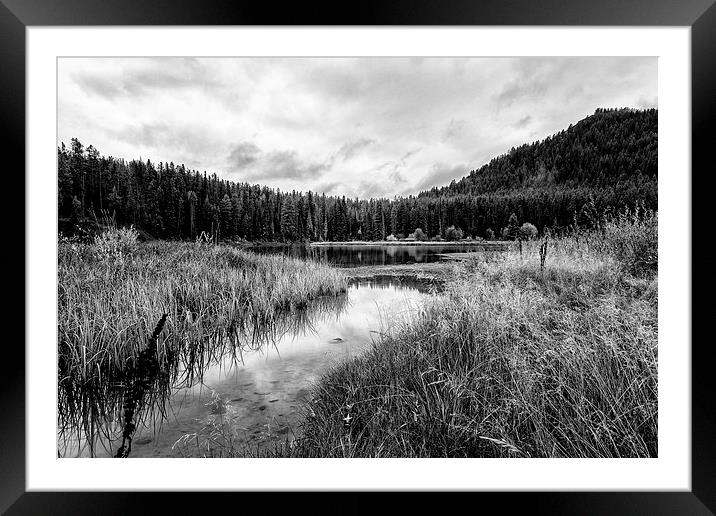  Cattleman's Bridge Site - Grand Tetons BW Framed Mounted Print by Belinda Greb