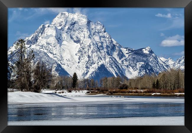 Mt Moran from Oxbow Bend Framed Print by Belinda Greb