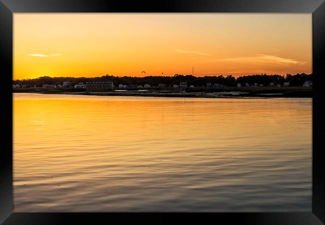 Chincoteague Bay at Sunset Framed Print by Belinda Greb