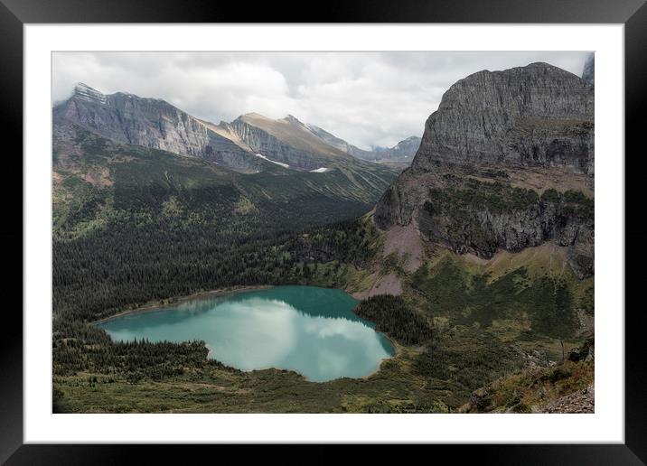 Grinnell Lake from the Trail No. 2 - Glacier NP Framed Mounted Print by Belinda Greb