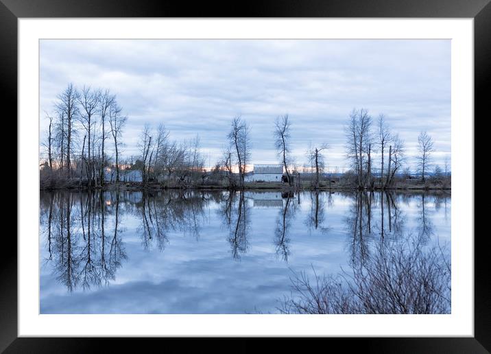 Reflection in Blue Framed Mounted Print by Belinda Greb