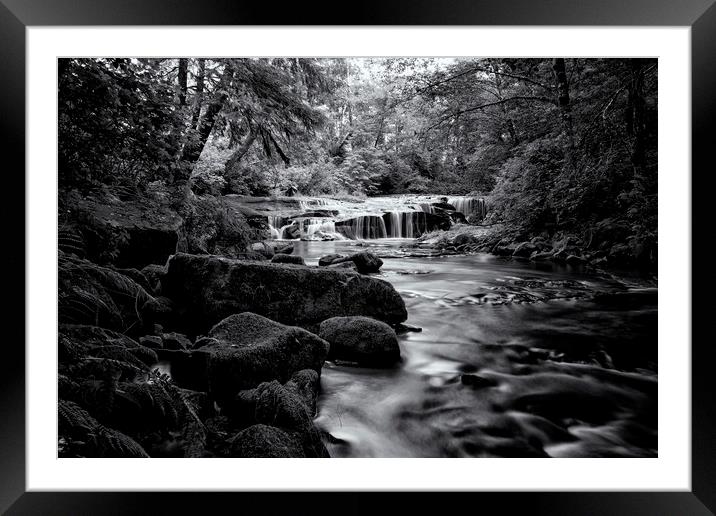 Ledge Falls, No. 3 bw Framed Mounted Print by Belinda Greb