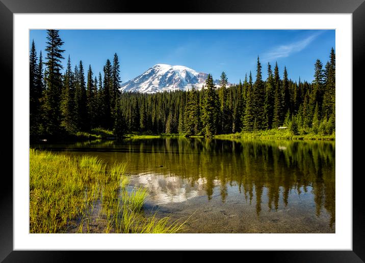 Mt Rainier from Reflection Lake, No. 3 Framed Mounted Print by Belinda Greb