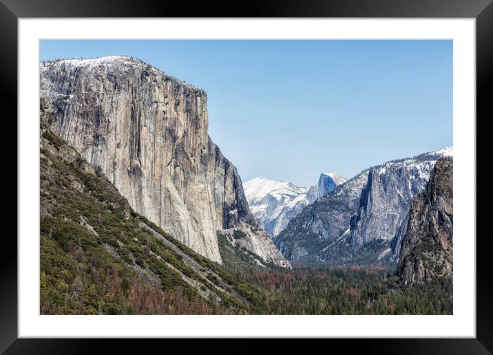 El Capitan, Half Dome and Sentinel Rock from Tunne Framed Mounted Print by Belinda Greb