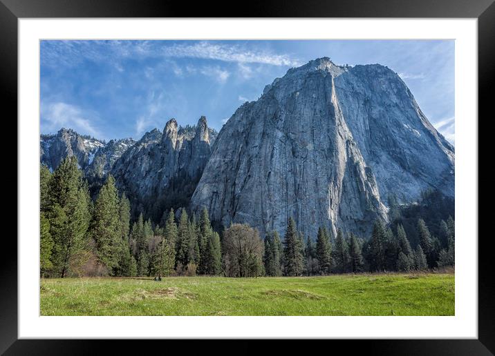 Cathedral Rock Yosemite Framed Mounted Print by Belinda Greb