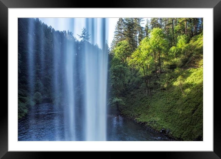 Behind South Falls Framed Mounted Print by Belinda Greb