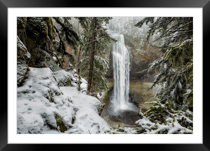 Salt Creek Falls, Another View Framed Mounted Print by Belinda Greb