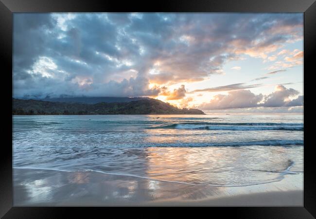 Sunset at Hanalei Bay, No. 1 Framed Print by Belinda Greb