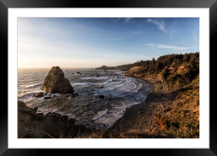 Golden Hour at Otter Point Framed Mounted Print by Belinda Greb