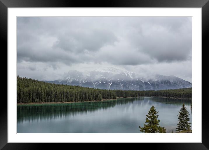 North End of Spray Lakes Reservoir Framed Mounted Print by Belinda Greb