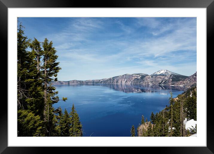 Crater Lake from the Lodge Framed Mounted Print by Belinda Greb