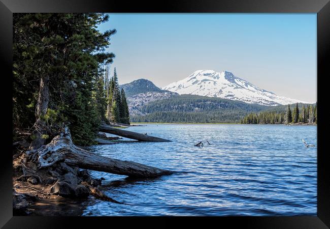 South Sister from Sparks Lake Framed Print by Belinda Greb