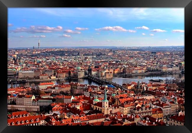 Prague Cityscape Framed Print by Richard Cruttwell