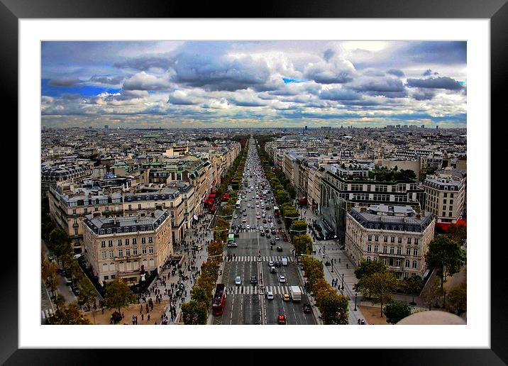 Champs Elysees Framed Mounted Print by Richard Cruttwell