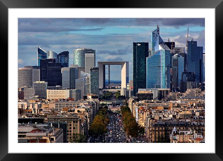 La Defense, Paris Framed Mounted Print by Richard Cruttwell