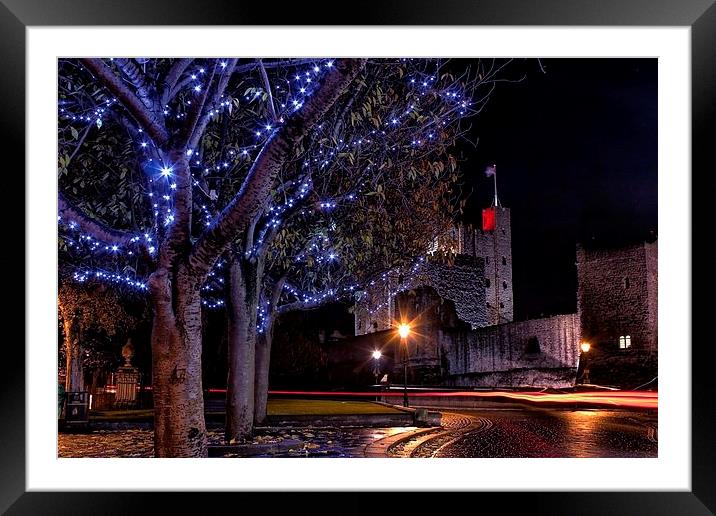 Rochester at Night Framed Mounted Print by Richard Cruttwell