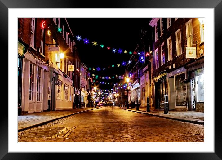 Rochester at Night Framed Mounted Print by Richard Cruttwell