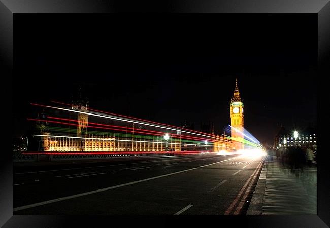 Westminster Bridge at Night Framed Print by Richard Cruttwell