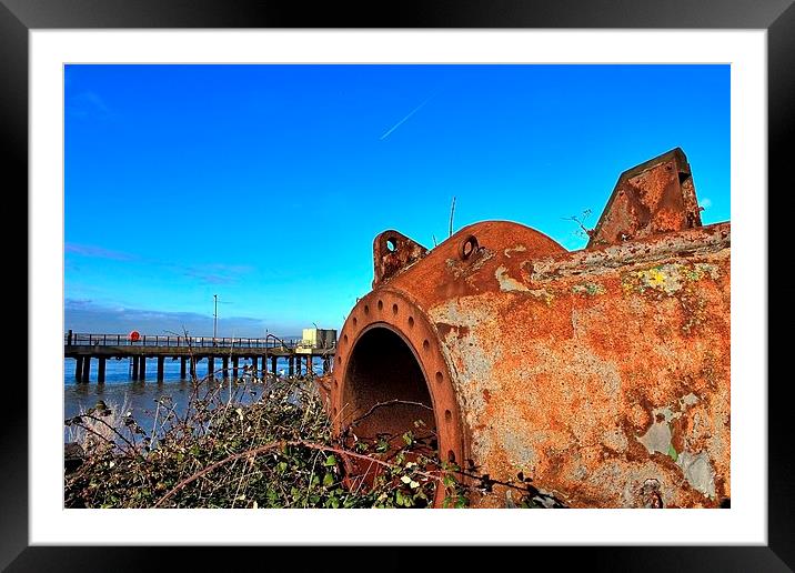Wreckage near Cliffe Fort Framed Mounted Print by Richard Cruttwell