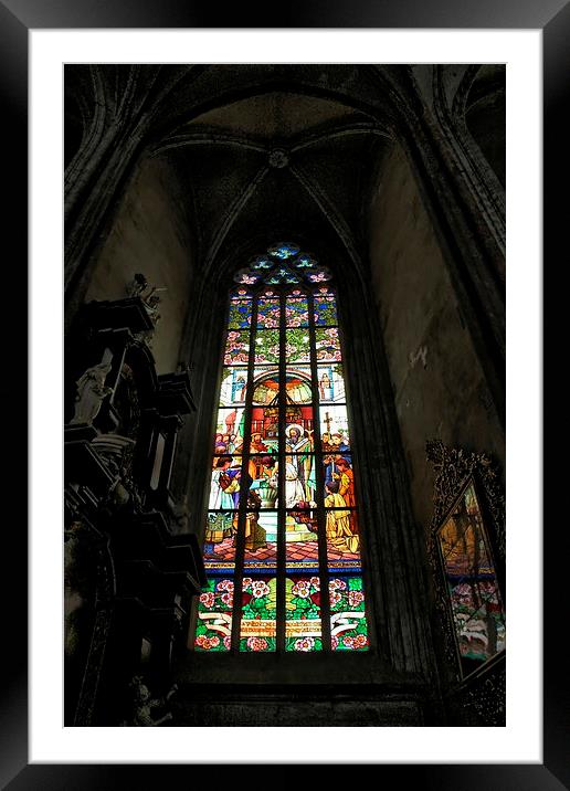 Stained Glass Window Framed Mounted Print by Richard Cruttwell
