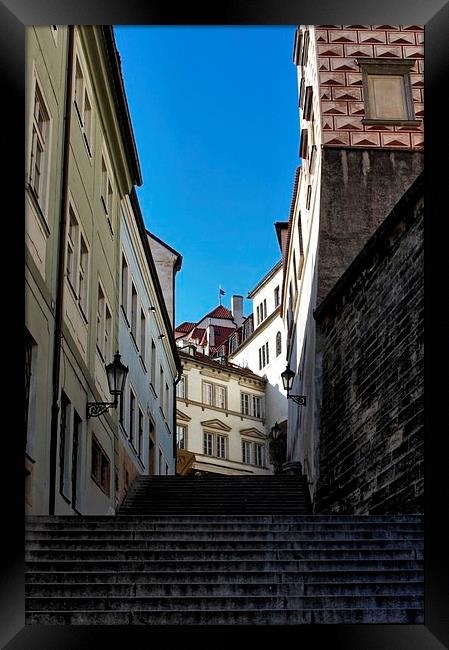 Steps in Prague Framed Print by Richard Cruttwell