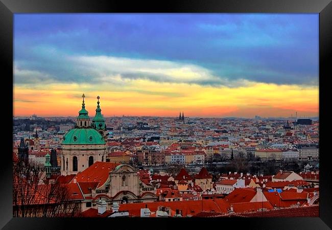 Prague Cityscape Framed Print by Richard Cruttwell