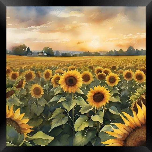 Field of Sunflowers Framed Print by Scott Anderson