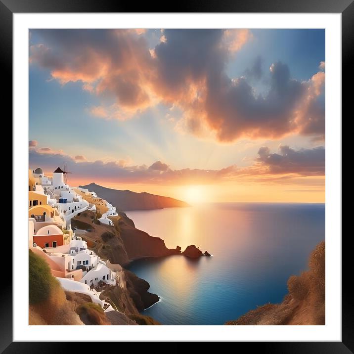 Santorini Framed Mounted Print by Scott Anderson