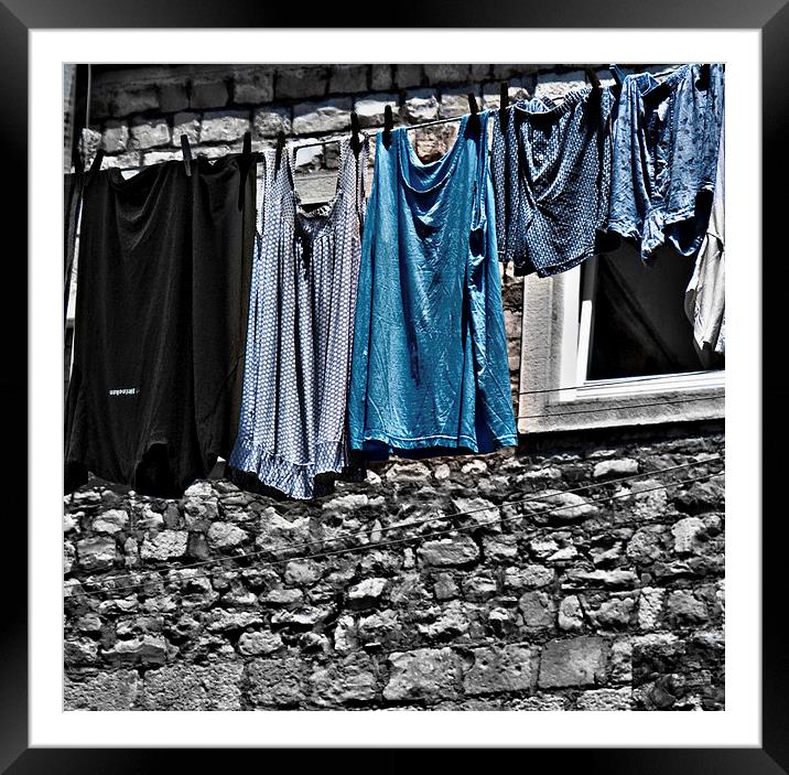 Blue Laundry Framed Mounted Print by Scott Anderson