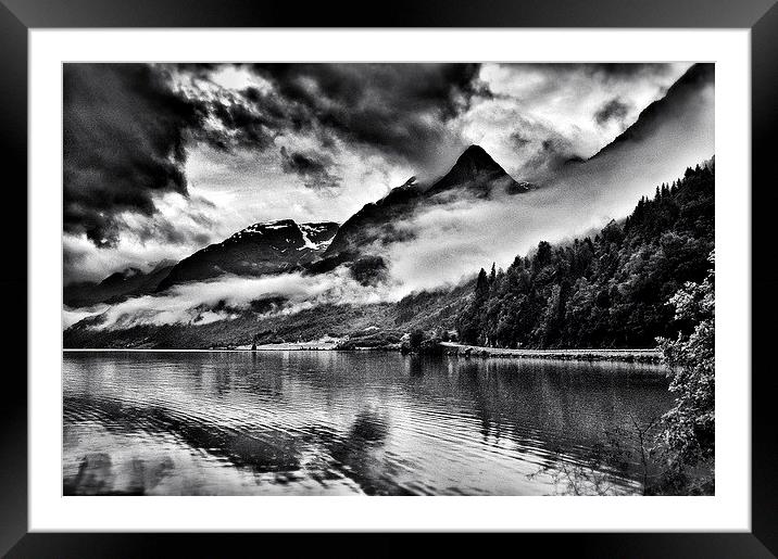 Misty Lake in Norway Framed Mounted Print by Scott Anderson