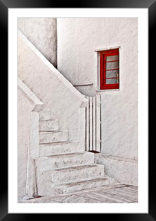 Red Window White Steps Framed Mounted Print by Scott Anderson