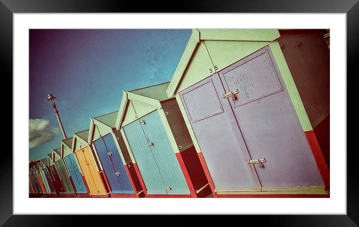 Brighton Beach Huts Framed Mounted Print by Scott Anderson