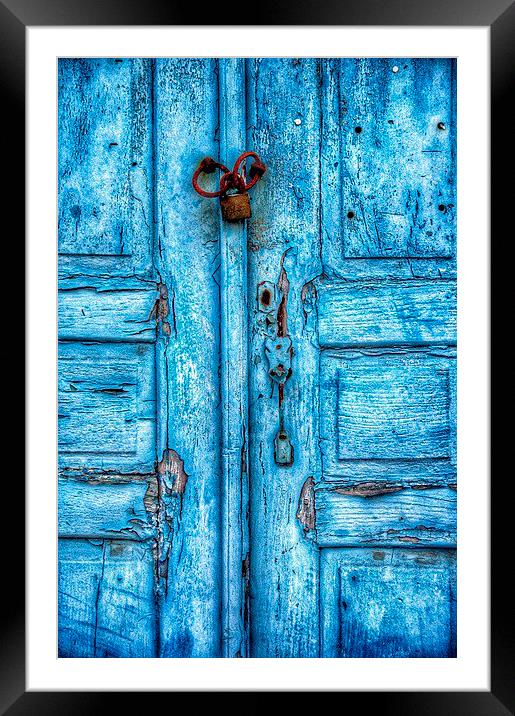 Cyan Blue Door Framed Mounted Print by Scott Anderson