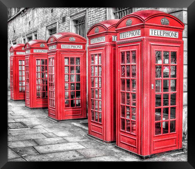 Red Phone Boxes in London Framed Print by Scott Anderson