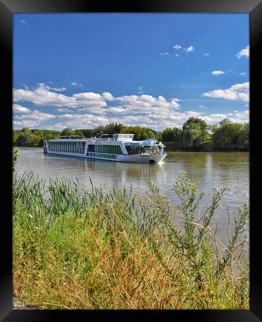 A river cruise boat in France Framed Print by Scott Anderson