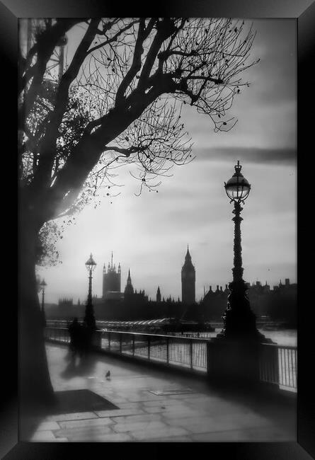 Southbank of London and Big Ben Framed Print by Scott Anderson