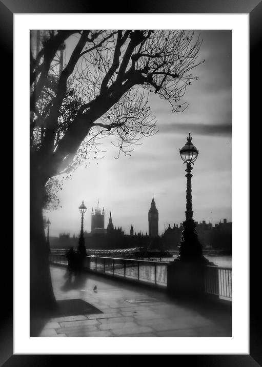 Southbank of London and Big Ben Framed Mounted Print by Scott Anderson