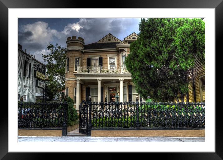 Cornstalk Fence Hotel Framed Mounted Print by Greg Mimbs