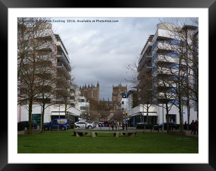 Old meets New - Bristol Cathedral Framed Mounted Print by Stephen Cocking