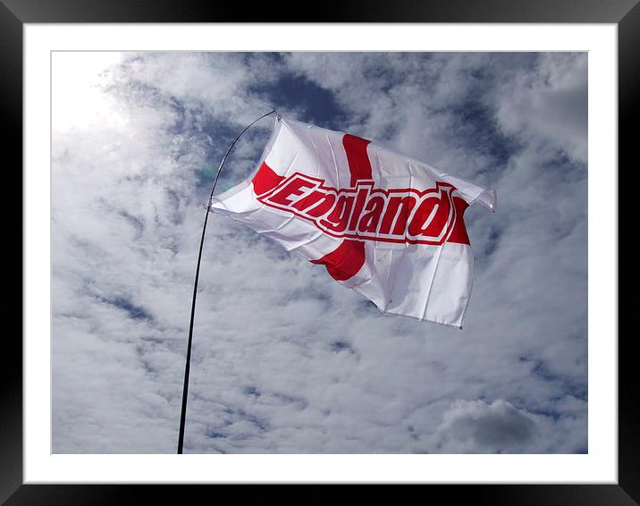 England flag in sunlight Framed Mounted Print by uk crunch