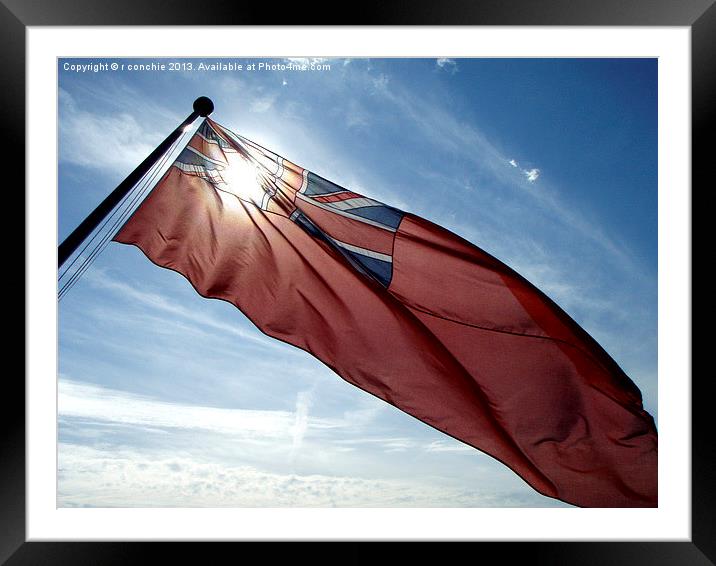 sun through red ensign Framed Mounted Print by uk crunch