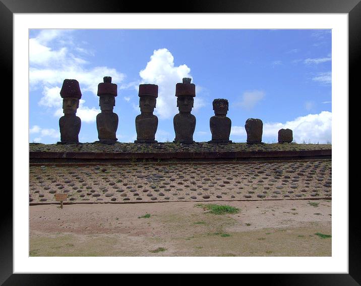 Ahu Anakena Easter Island Framed Mounted Print by uk crunch