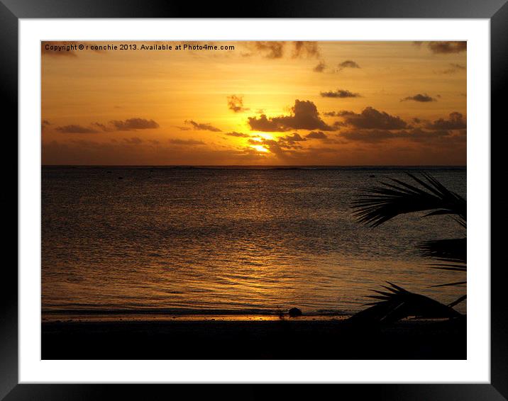 sunset from Aitutaki runway Framed Mounted Print by uk crunch