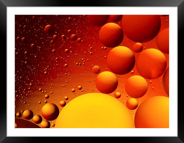 Oil on water abstract Framed Mounted Print by Dan Ward