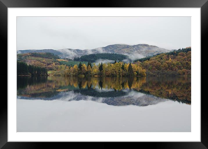 Loch Ard autumn reflections Framed Mounted Print by Dan Ward