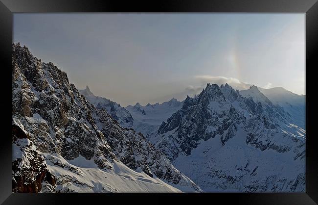 Mont Blanc and Aiguille du Midi, Chamonix Framed Print by Dan Ward