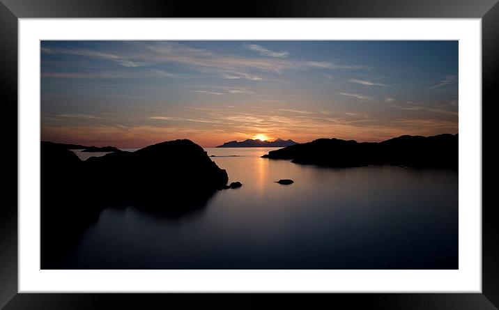 sunset over Eigg and Rum Framed Mounted Print by Dan Ward