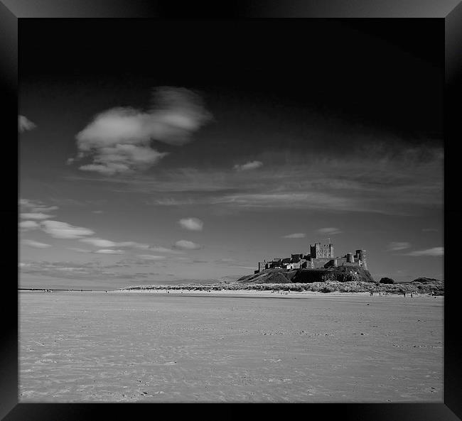Bamburgh Castle and beach Framed Print by Dan Ward