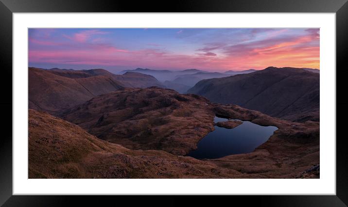 Sunrise over Sprinkling Tarn, The Lake District Framed Mounted Print by Dan Ward